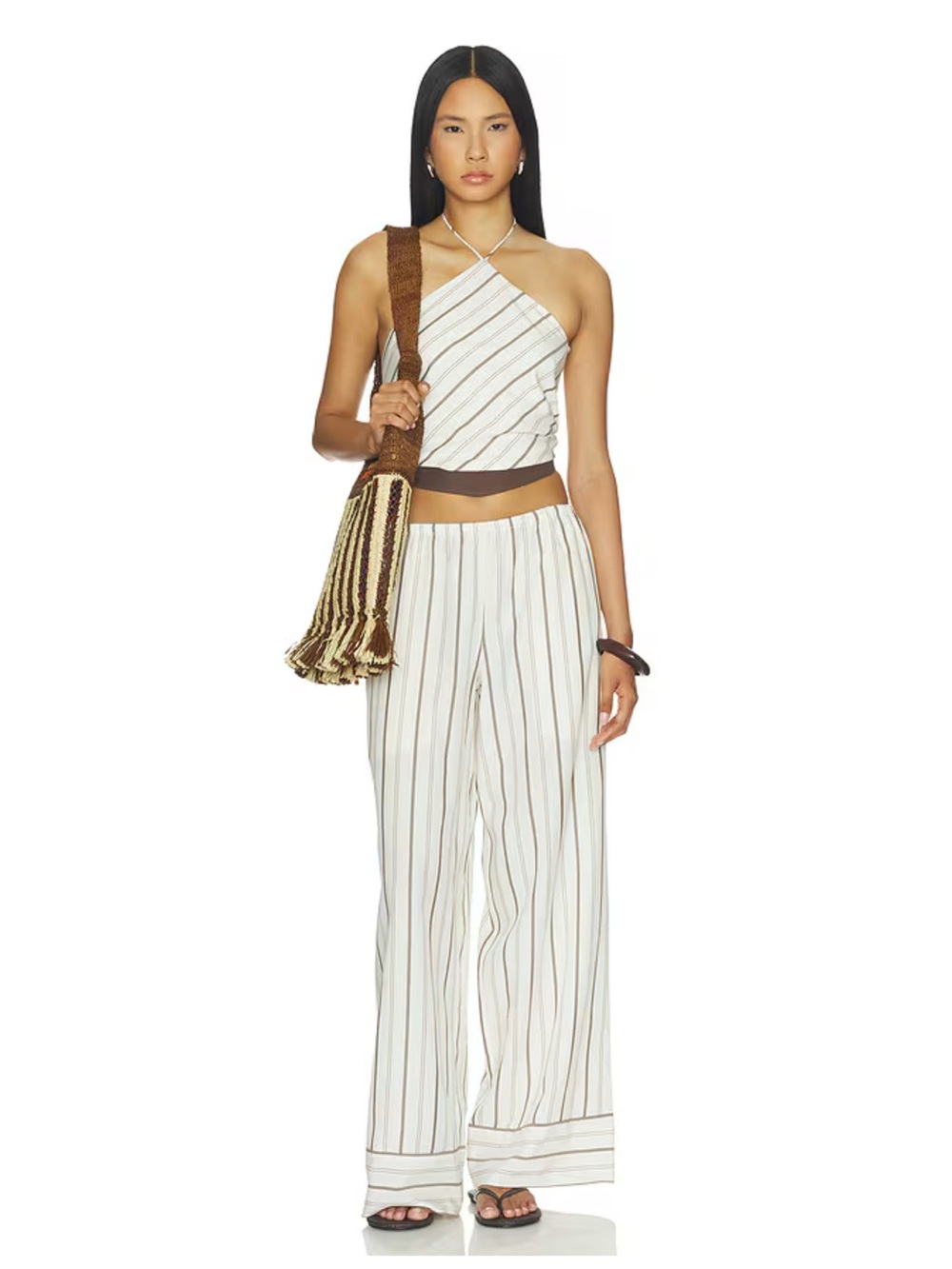 NWT Stone Cold Fox Amelia Pant Set in Brown Stripe